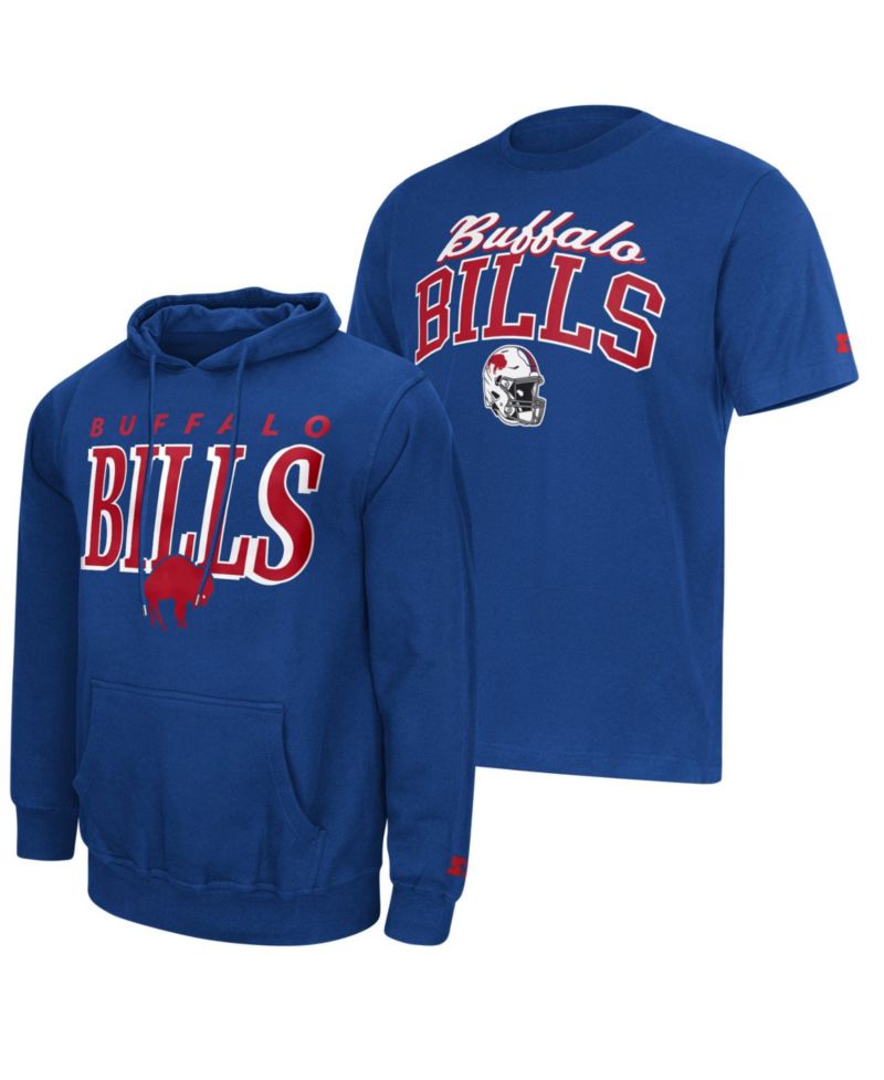 Men's 2-Piece Buffalo Bills Vintage Logo Durable-Stretch Hoodie and T-Shirt Set