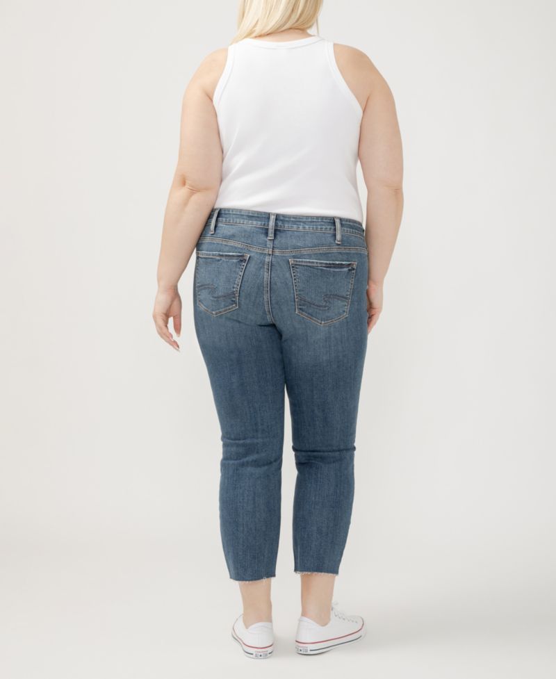 Plus Size Elyse Mid Rise Comfort Fit Ankle Straight Jeans