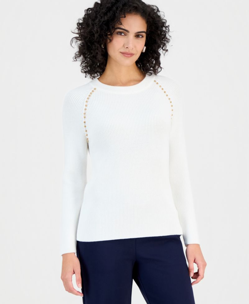 Women's Studded Crewneck Sweater