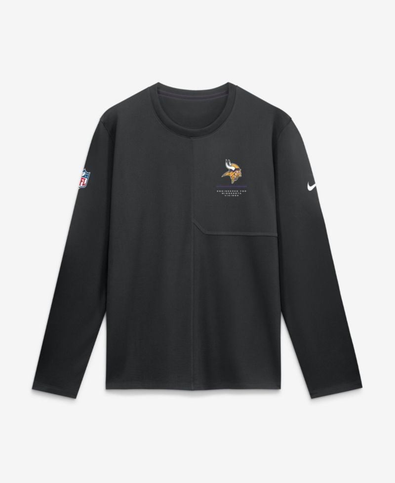 Men's Black Minnesota Vikings Sideline Coaches UV Dri-FIT Long Sleeve Shirt