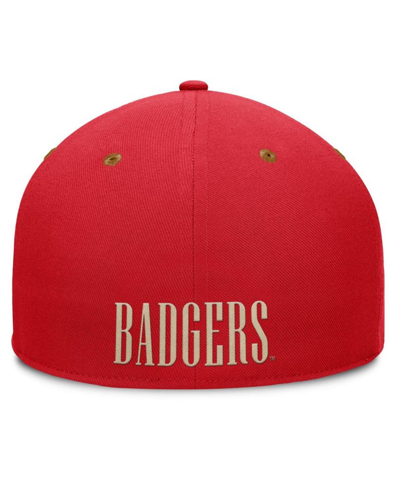 Men's Red/Brown Wisconsin Badgers Noboa Fitted Hat