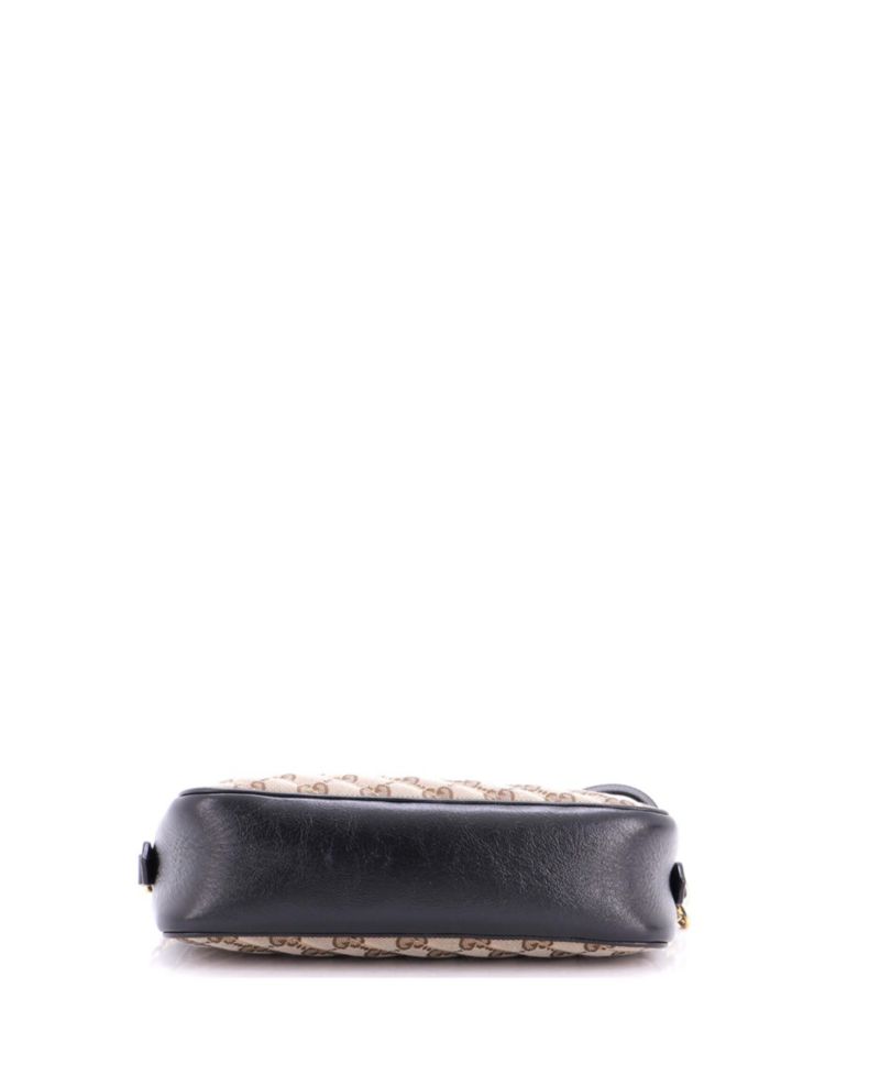 Small GG Marmont Shoulder Bag Diagonal Quilted GG Canvas with Leather