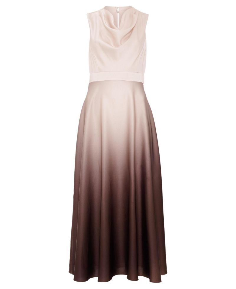 Women's Ombre Cowl Neck Midi Dress