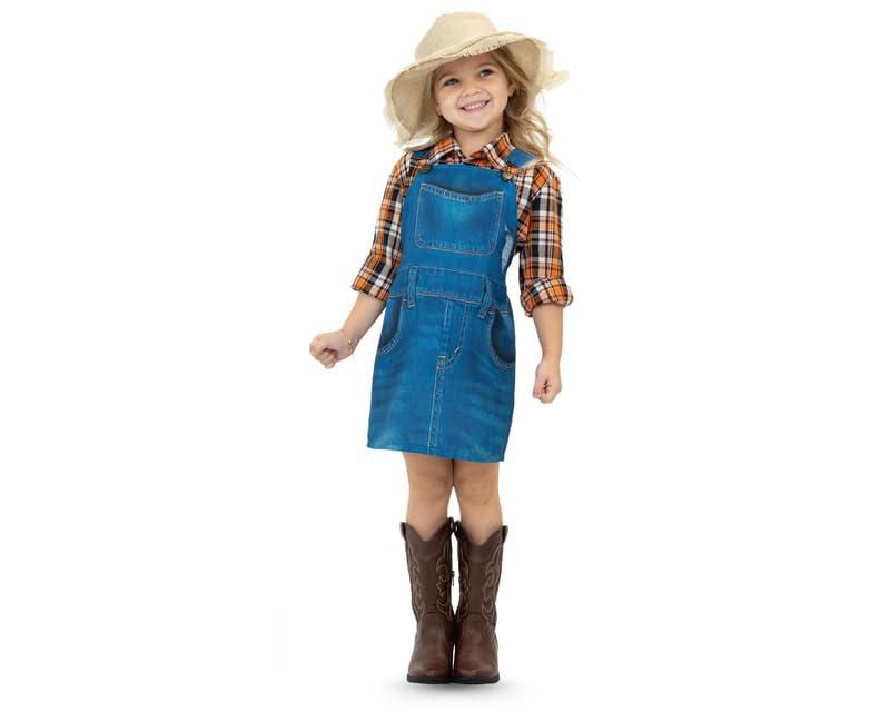 Kids' 4-16 Farmer Costume with Straw Hat, 3-Piece Set