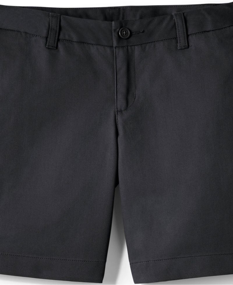 Big Girls School Uniform Slim Plain Front Blend Chino Shorts