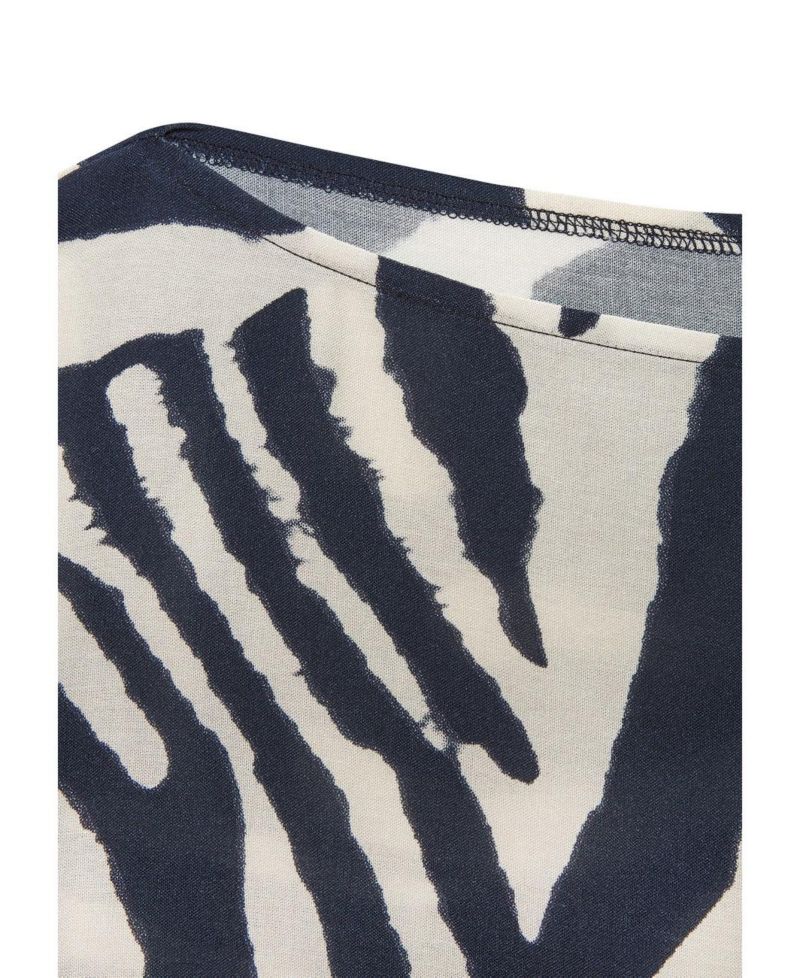 Women's Abstract-Print Boat-Neck Balloon-Sleeve Blouse