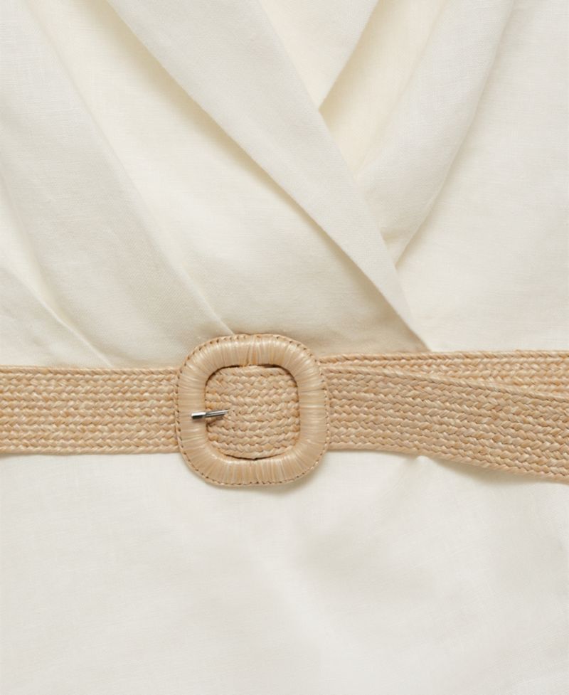 Women's Belt Linen Dress