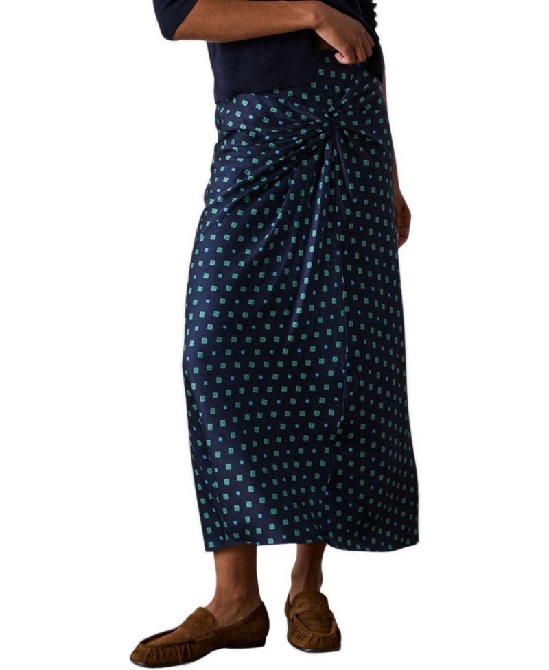 Women's Diamond Geo Twist High-Waisted Midi Skirt