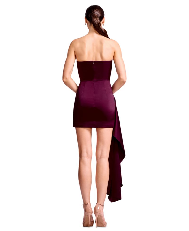 Women's Elodie Strapless Bustier Wrap Drape Mini Dress