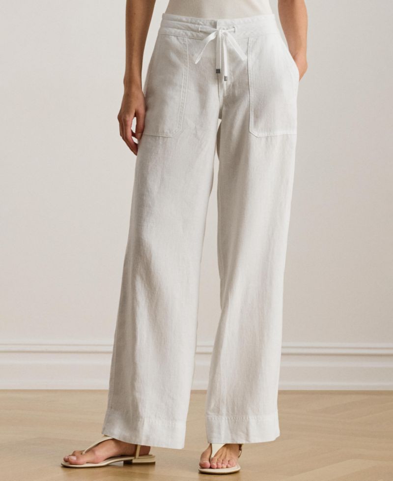 Petite Wide-Leg Linen Pants