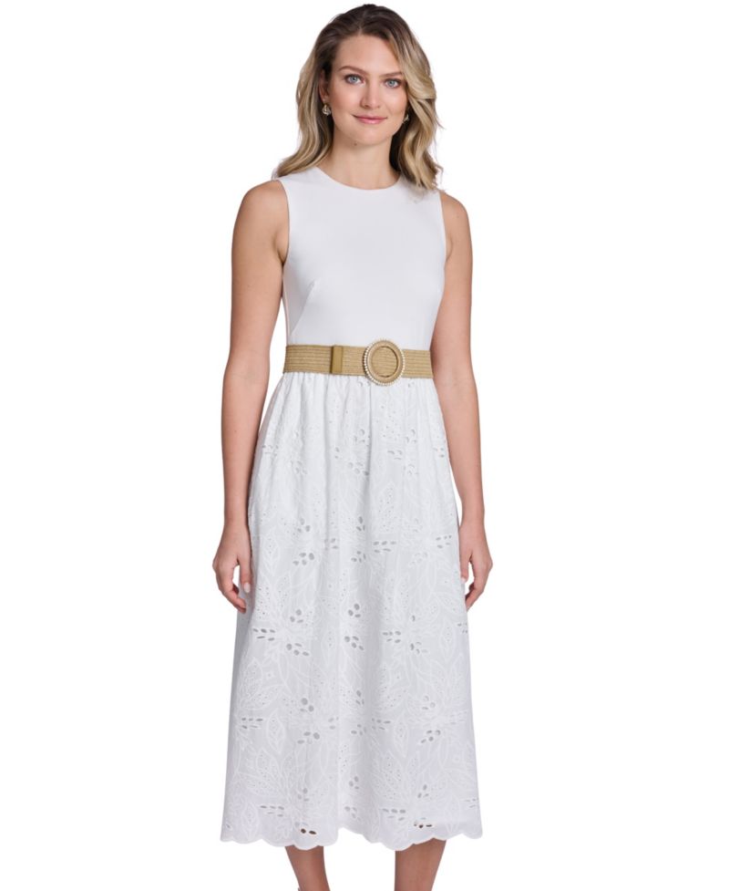 Women's Crewneck Sleeveless Midi Dress