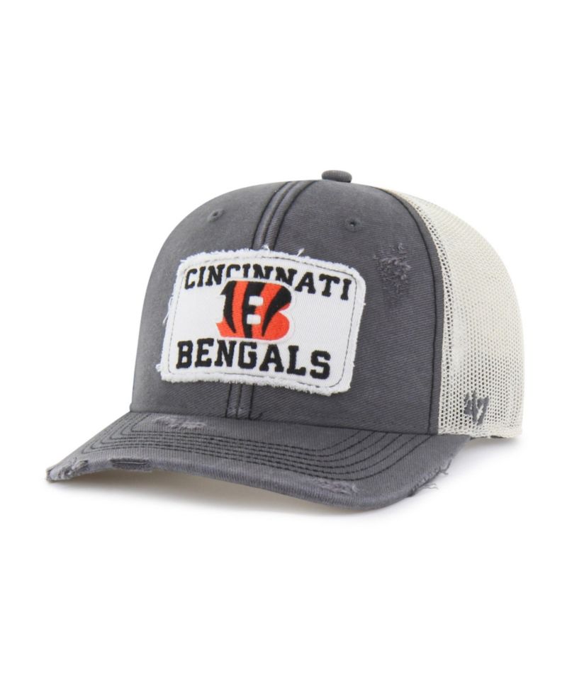Men's Charcoal Cincinnati Bengals Egremont Well-Worn Adjustable Trucker Hat