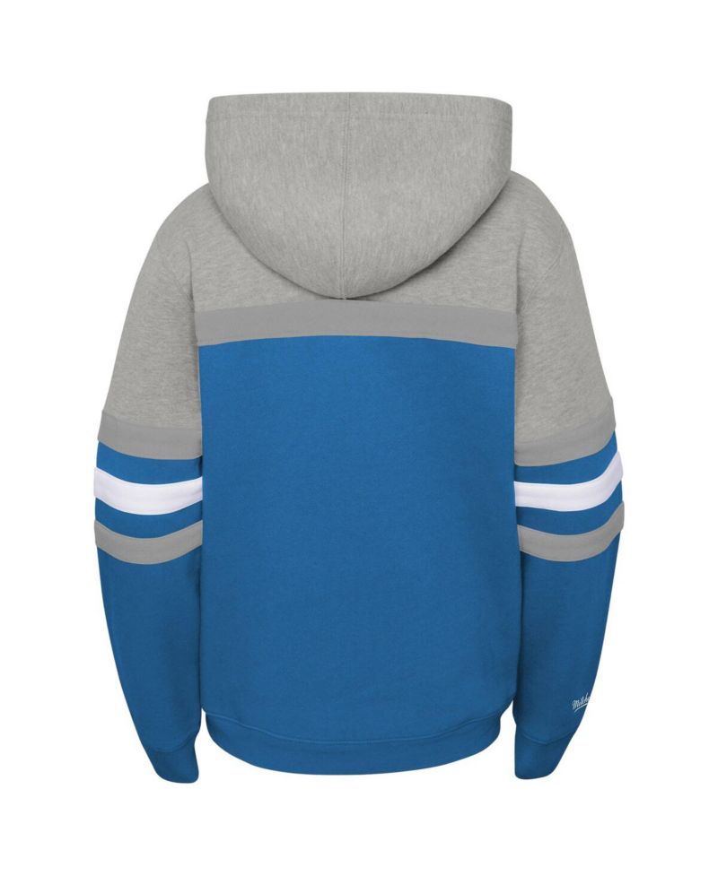 Big Boys and Girls Blue Detroit Lions Throwback Head Coach Pullover Hoodie