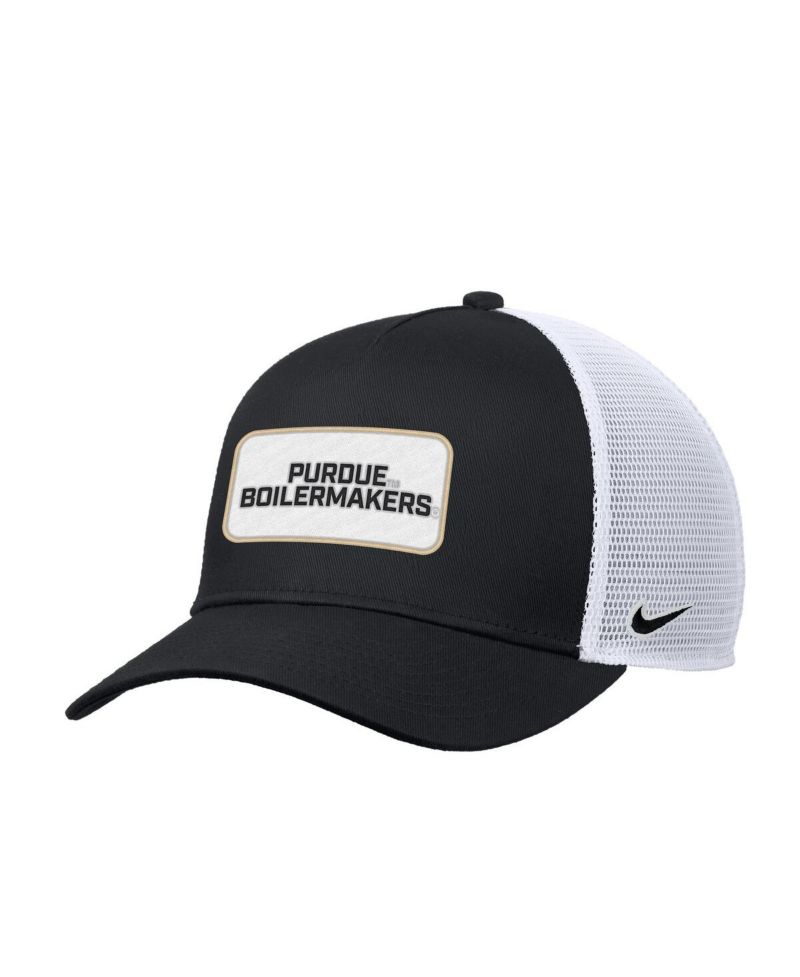 Men's Black Purdue Boilermakers 2025 On-Field Rise Trucker Performance Adjustable Hat