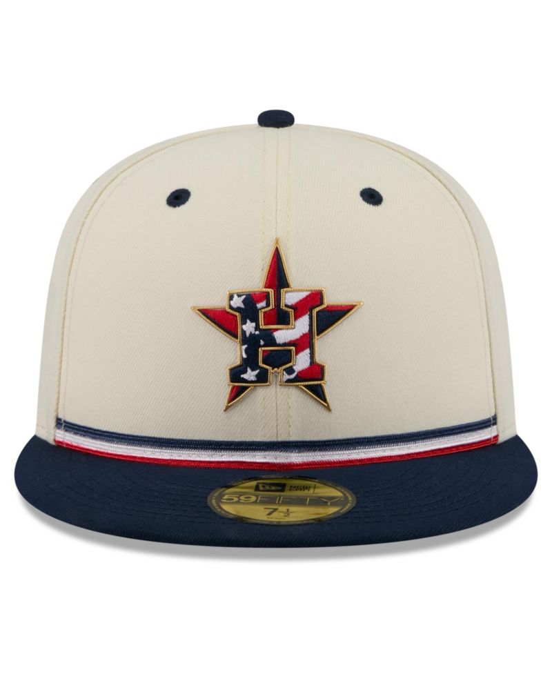 Men's Cream/Blue Houston Astros USA 250 Fourth of July 59FIFTY Fitted Hat