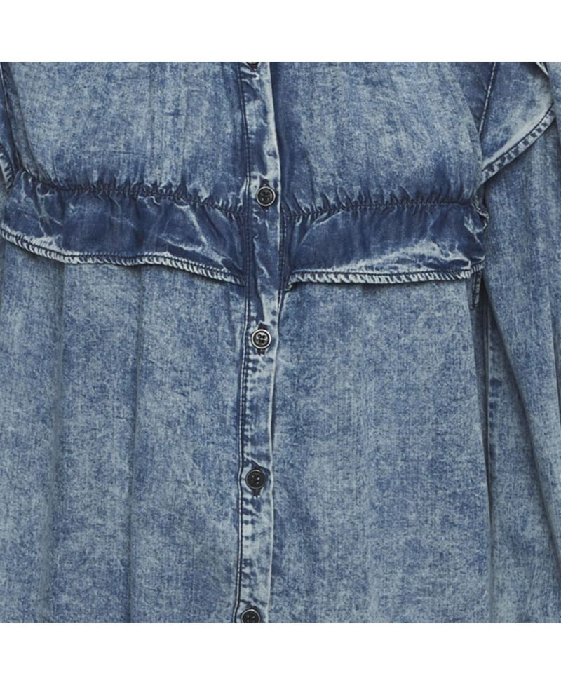 Women's Chambray Ruffle Top