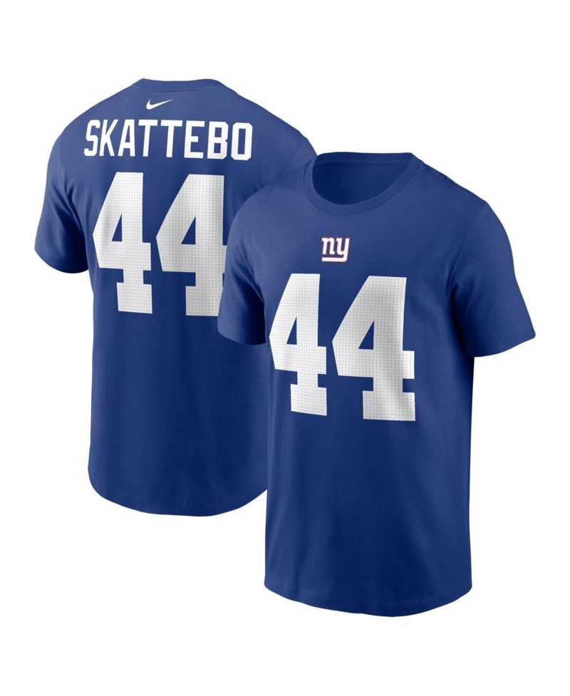Men's Cam Skattebo Royal New York Giants Name & Number T-Shirt
