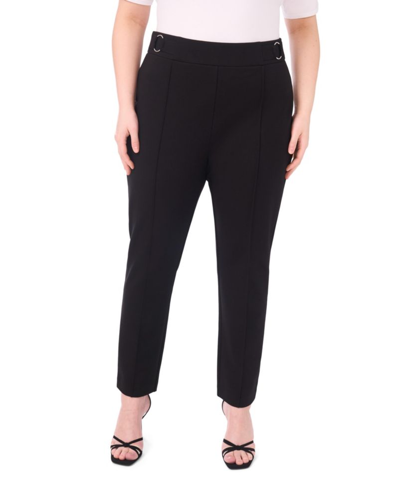 Plus Size Slim-Leg Pull-On Ankle Pants