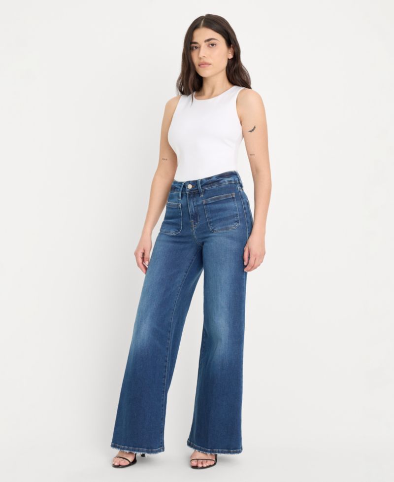 Petite High-Rise Palazzo Jeans