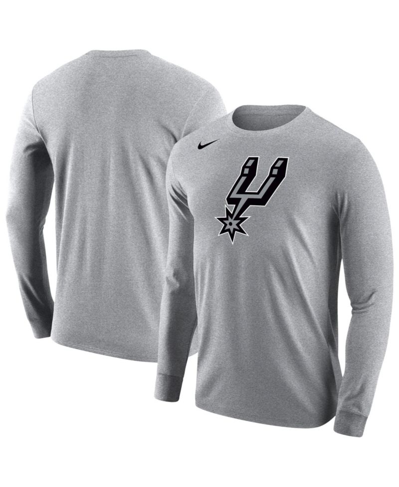 Men's Gray San Antonio Spurs Logo Core Long Sleeve T-Shirt