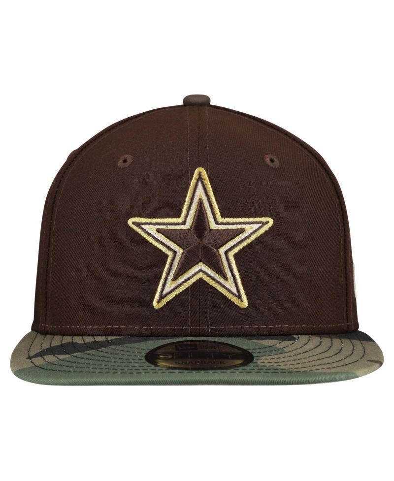 Men's Dark Brown Dallas Cowboys Burnt Wood Camo 9FIFTY Snapback Hat