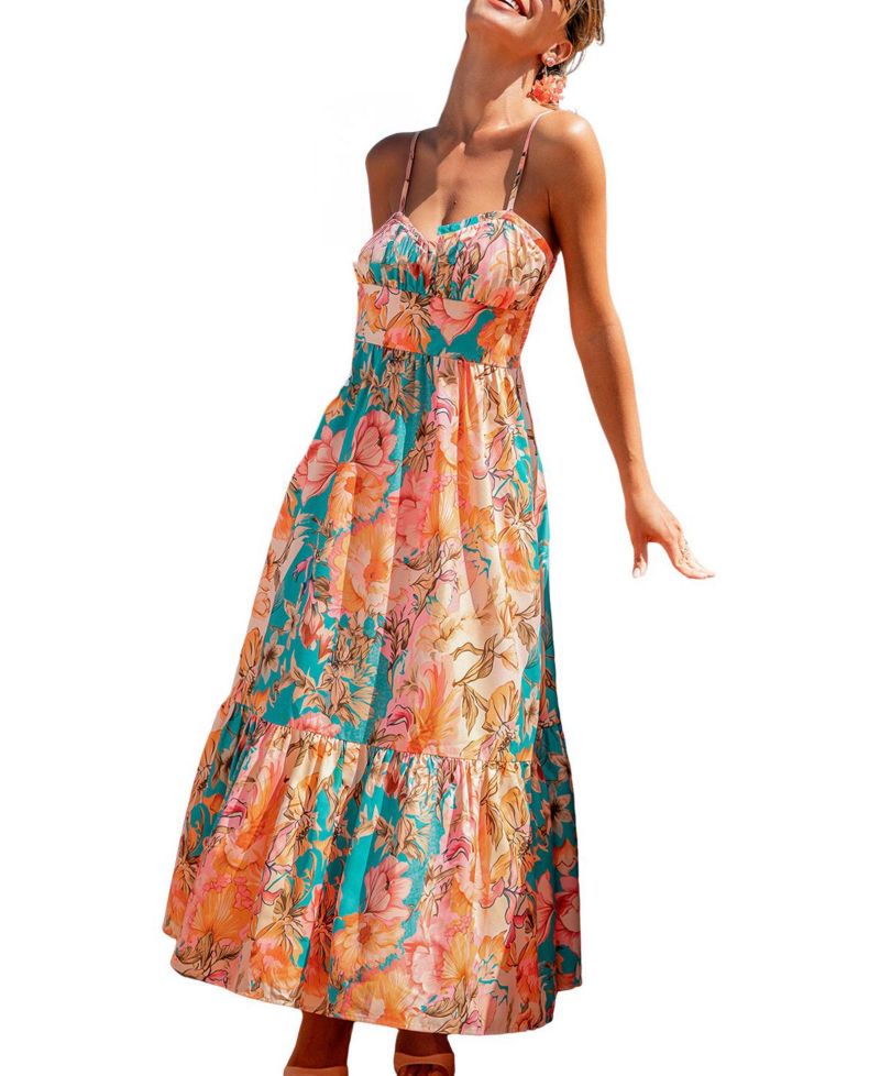 Women's Bright Meadow Floral Maxi Beach Dress