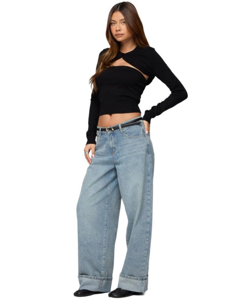 Women's Knit Two Piece Shrug and Tube Top