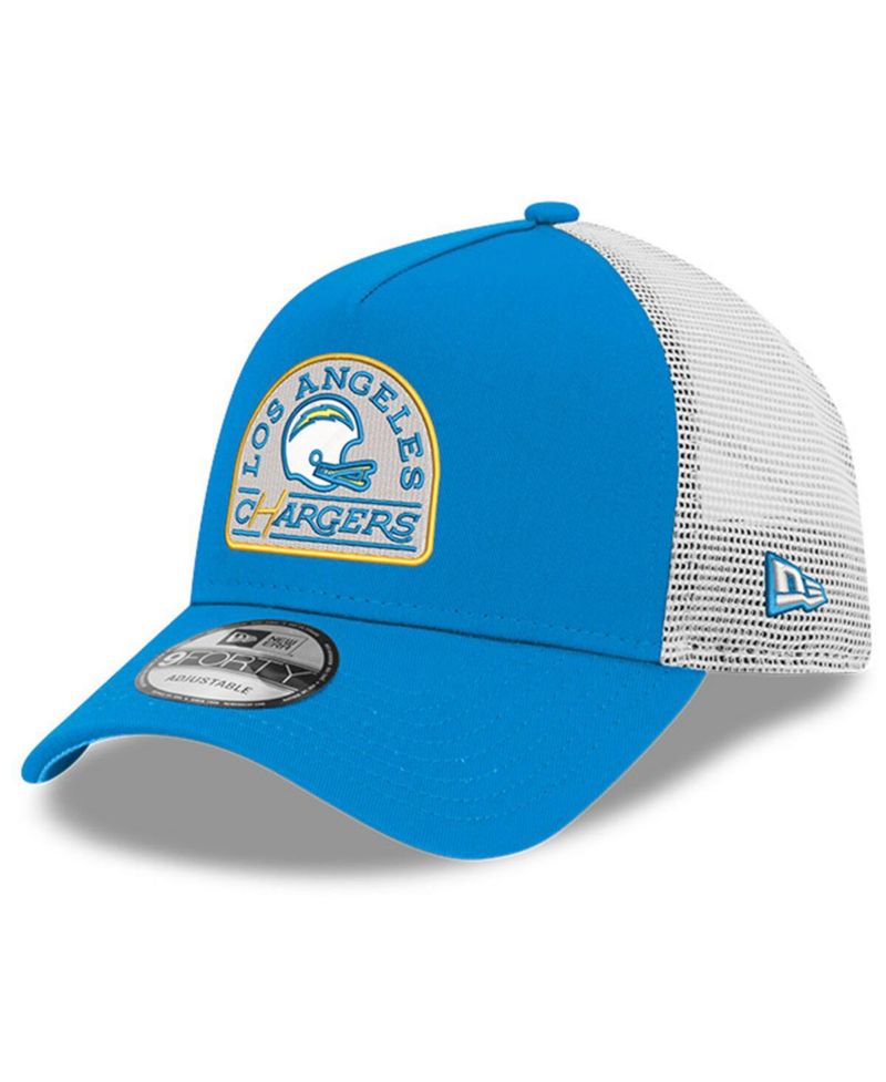 Men's Powder Blue Los Angeles Chargers Charger Power A-Frame 9FORTY Trucker Adjustable Hat