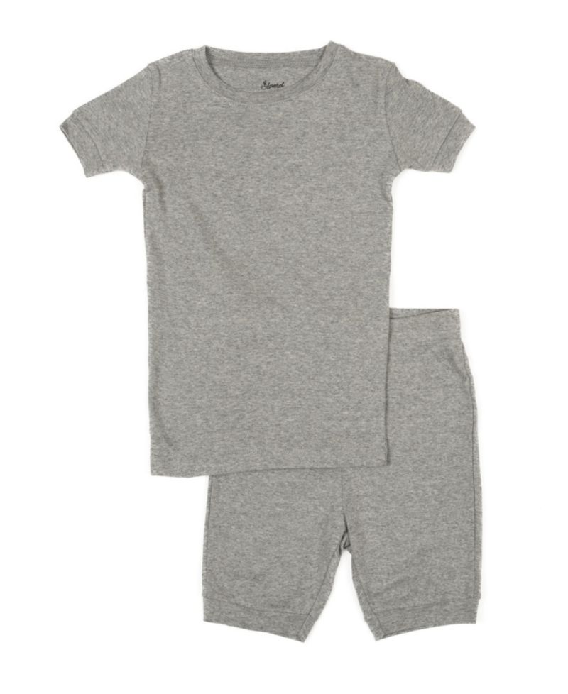 Toddler Matching Family Two Piece Cotton Short Sleeve Shirt and Shorts Solid Color Pajamas 2T-5T