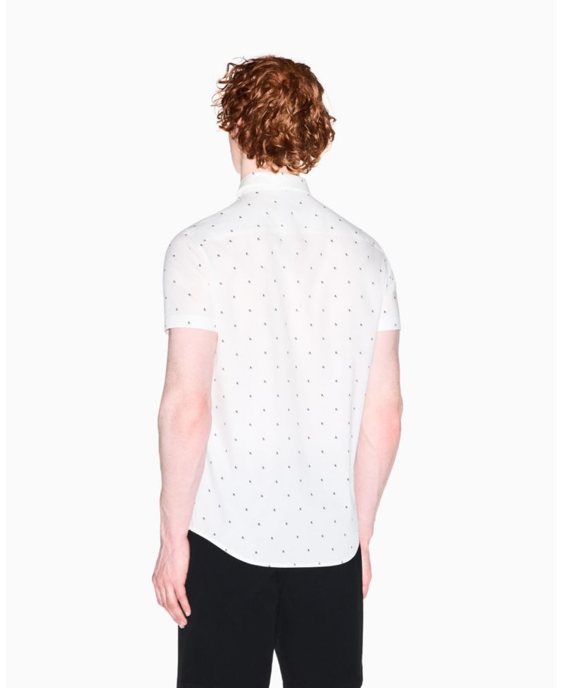 Men's Poplin Allover logo Print Button Down Shirt