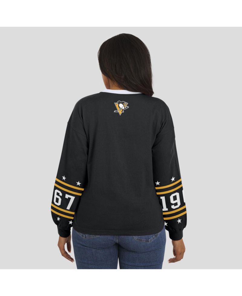Women's Black Pittsburgh Penguins Long-Sleeve Sport T-Shirt