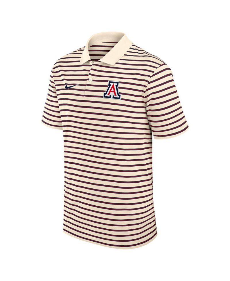 Men's Tan Arizona Wildcats Solid Foundation Striped Performance Polo Shirt