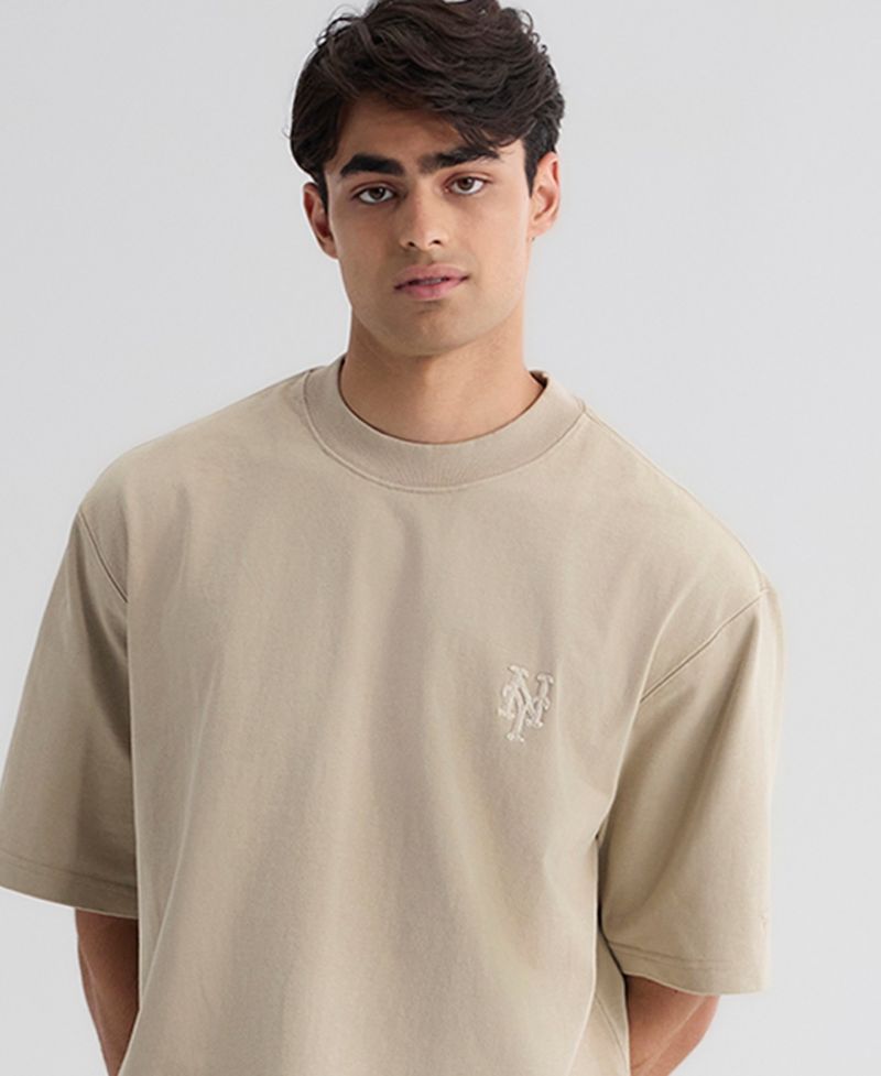 Men's Iconic New York Mets Heavyweight Boxy-Cropped T-Shirt
