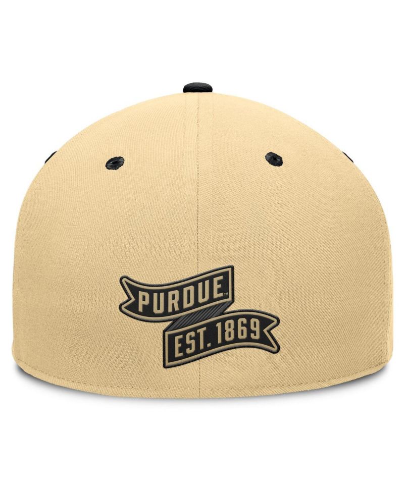 Men's Gold/Black Purdue Boilermakers Balance Fitted Hat
