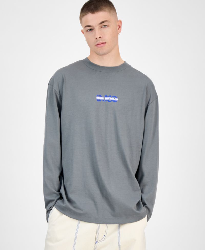 Men's Nifting Logo-Graphic Long-Sleeve Cotton T-Shirt