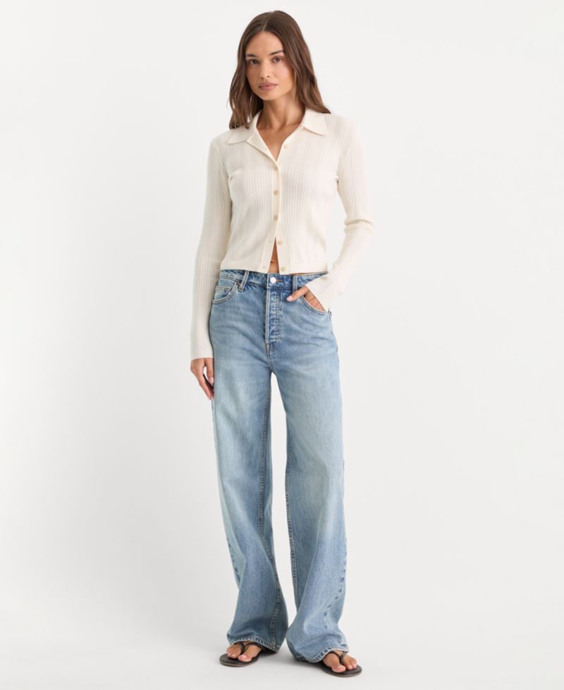 Women's Long-Sleeve Collared Cardigan