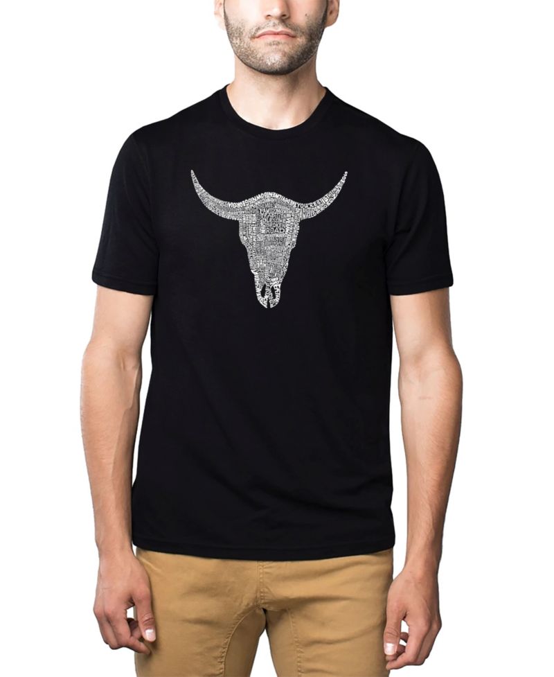 Men's Cotton/Poly Blend Word Art T-Shirt - Cowskull Country Hits