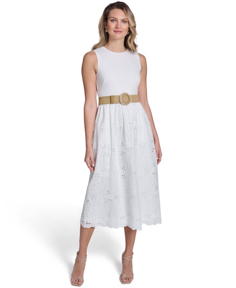 Women's Crewneck Sleeveless Midi Dress