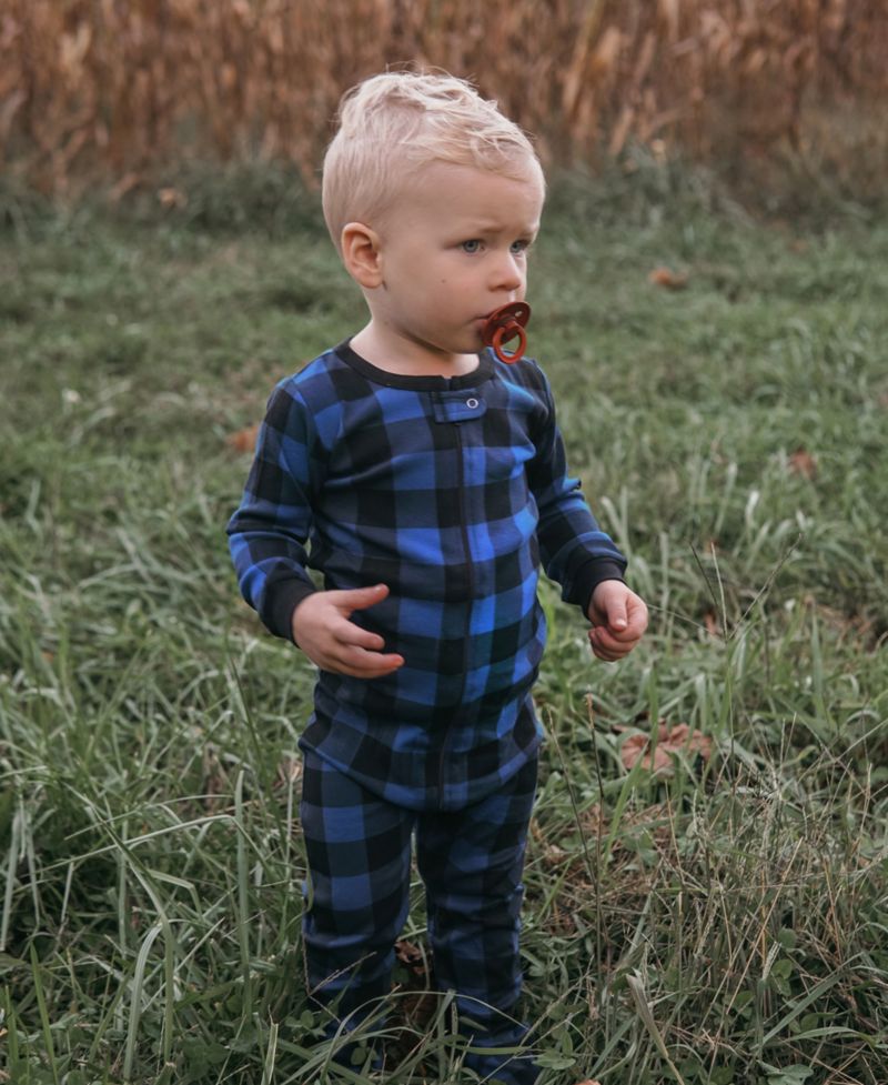 Toddler Footed Cotton Plaid Holiday Pajamas