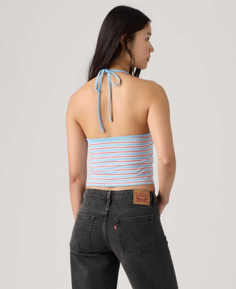 Women's Ella Striped Halter Crop Top