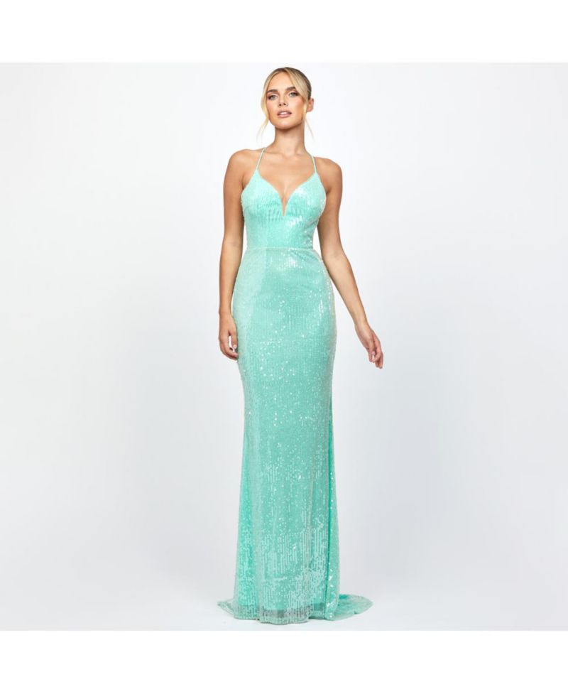 Indyana Sequin Strappy Back Maxi