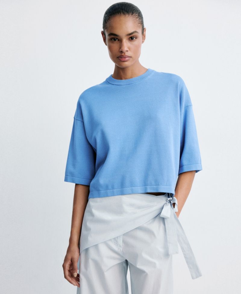Women's Oversized Short-Sleeved Sweater