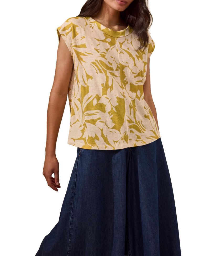 Women's Sleeveless Floral Jersey Top