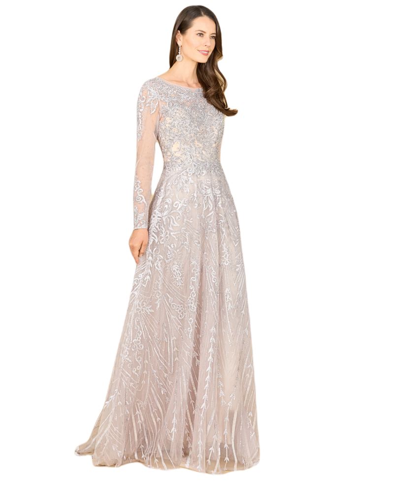 Women's Long Sleeve High Neck Gown