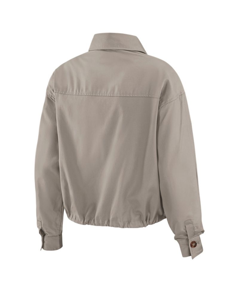 Women's Gray New York Rangers Cinched Button-Up Jacket