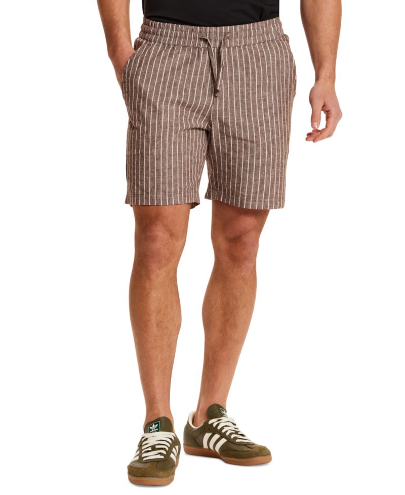 Men's Chambray Drawstring Stripe Shorts