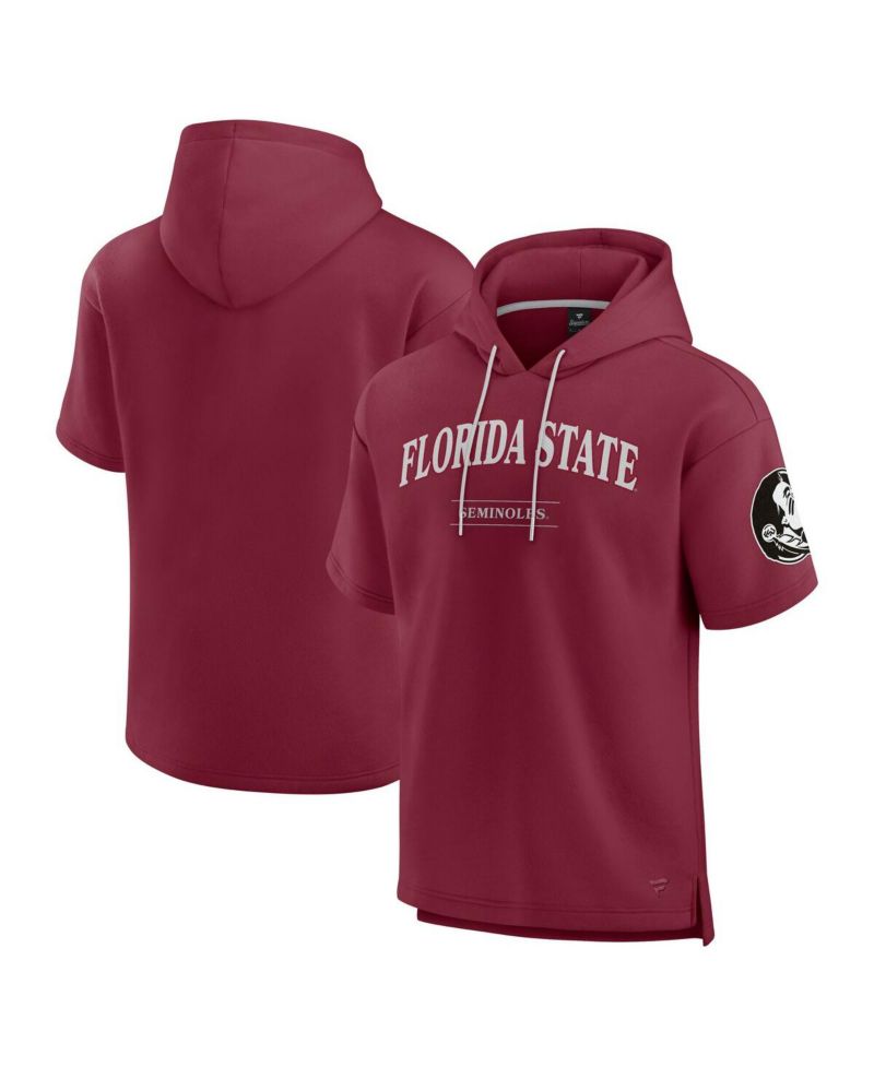 Men's Garnet Florida State Seminoles Ready Short Sleeve Pullover Hoodie