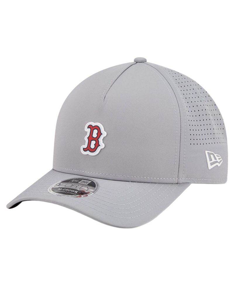 Men's Gray Boston Red Sox Micro Logo 9FORTY M-Crown A-Frame Adjustable Hat