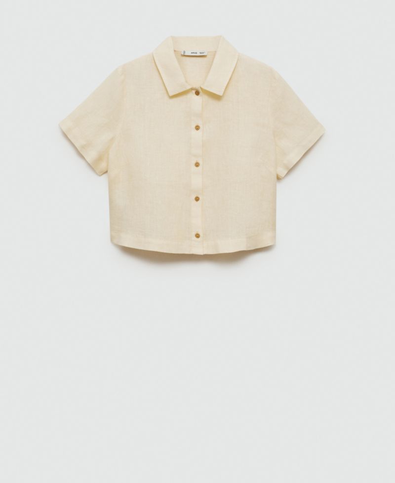 Women's Short Sleeve Linen-Blend Shirt