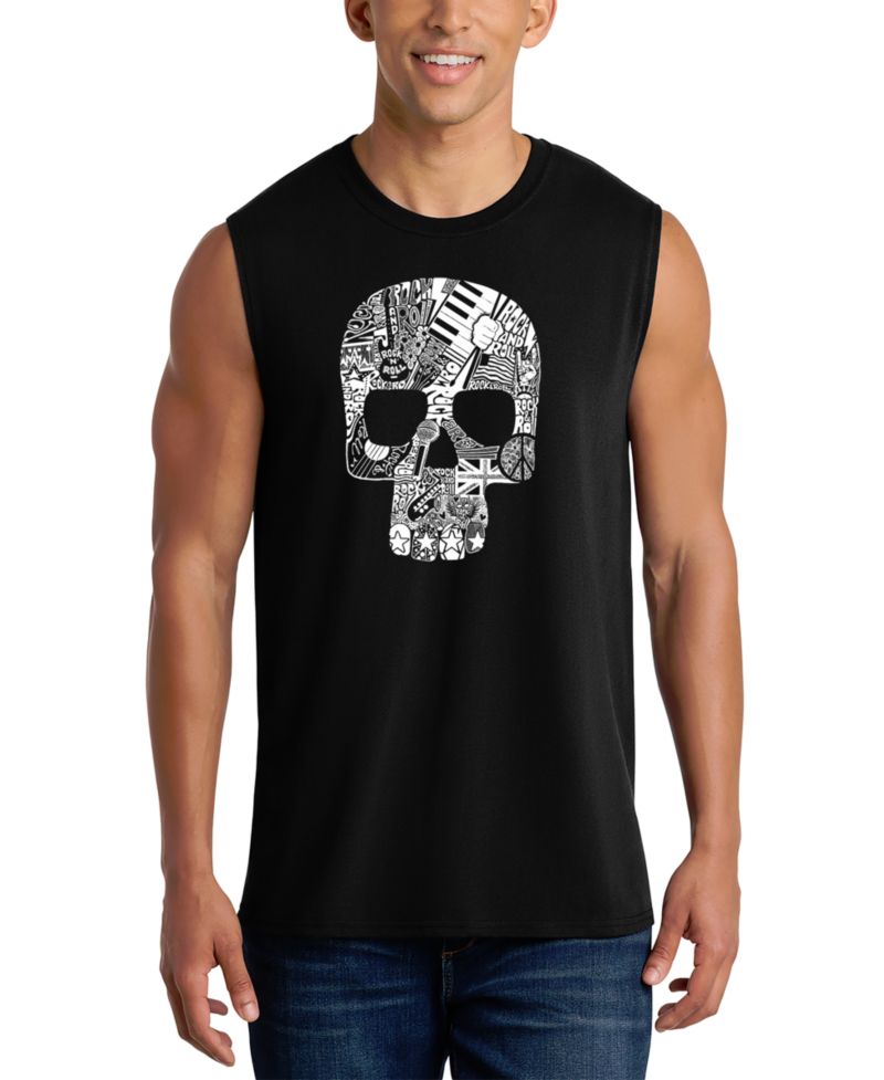 Men's Skull Word Art Graphic Tank Top